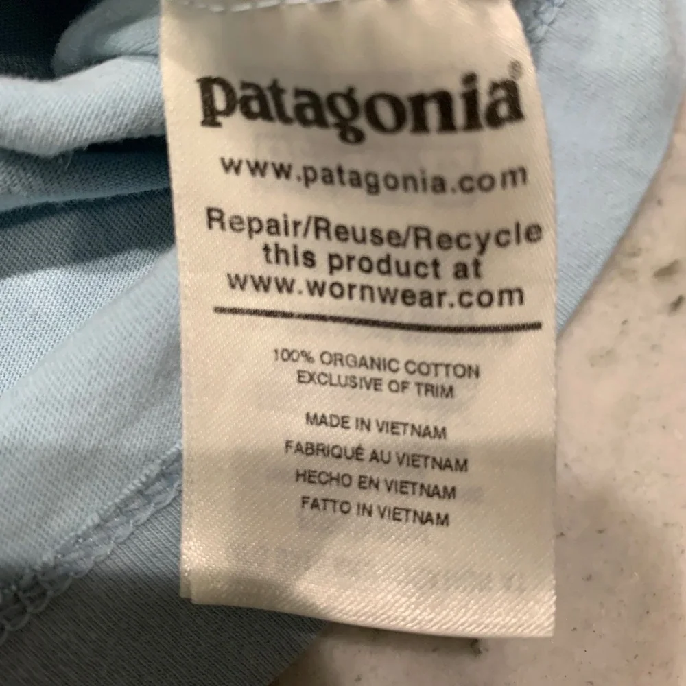 Patagonia‎ Polo Shirt Fish Logo Short Sleeve Casual Top XL Men's Blue